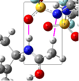 παραπάνω υδρογόνο στο οξυγόνο του καρβονυλίου του πεπτιδικού δεσμού) που έχει σχηματιστεί στο 2R. Το μόριο LI είναι σταθερότερο κατά 11,2 kcal/mol από τα αντιδρώντα μόρια.