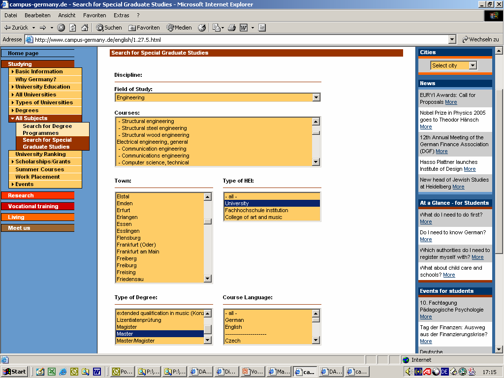 Campus-germany Studying All Subjects Search for