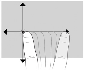 2: Πιέστε το δάχτυλό σας σε ένα στοιχείο στην οθόνη και μετακινήστε το στοιχείο σε νέα θέση.
