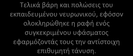 Στο παράδειγμα αυτό, η επιθυμητή δύναμη τάνυσης για το πρώτο ύφασμα που ράβεται από το σύστημα είναι 0.2 Ν. Έτσι, δημιουργείται μία ετικέτα [0.