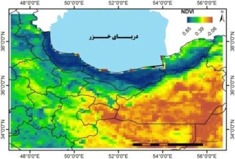 پژوهشهاي جغرافياي طبيعي دورة 46 رماره 4 زمستان 1393 426 نتايج و بحث نواحي حاشية ساحلي درياي خزر و نواحي جنگلي از بيشترين مقدار سبزينگي با 0/85 و نواحي جنوبي رشرتهكروه البررز و كوير مركزي ايران از