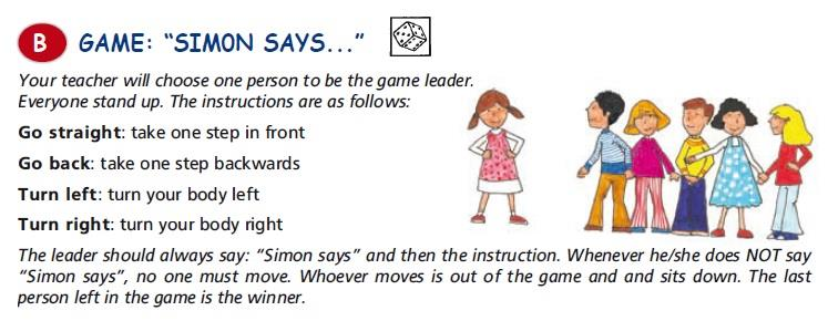 Μέσω αυτού του παιχνιδιού και άλλων παιχνιδιών ρόλων που περιλαμβάνονται στο βιβλίο, οι μαθητές εξασκούν το λεξιλόγιο του μαθήματος με πολυαισθητηριακό τρόπο.
