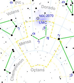 Τράπεζα Mensa Είναι αστερισμός του νοτίου Ημισφαιρίου, που σημειώθηκε πρώτη φορά το 1763 από τον Γάλλο αστρονόμο LaCaille που βρίσκεται εγγύτατα του Ν. Ουράνιου Πόλου.