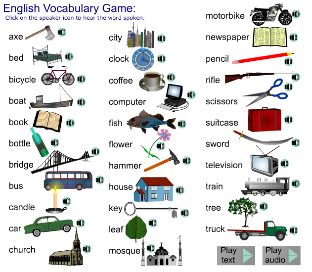 ΝΑΤΑΛΙΑ ΜΠΛΕΤΣΟΓΙΑΝΝΗ Εικόνα 23: Digital dialects - English Vocabulary game Σε αυτή την εφαρμογή ο χρήστης καλείται να μάθει 33 λέξεις και στη συνέχεια είτε οπτικά είτε ακουστικά θα ερωτηθεί ώστε να