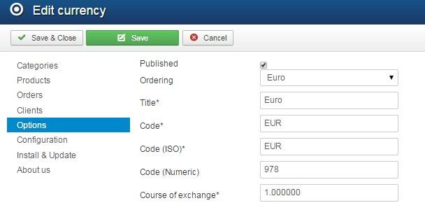 6.2.13 Currencies Σε αυτό το σημείο ορίζονται τα νομίσματα με τα οποία