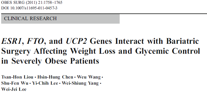 Conclusions The genetic variants in the ESR, FTO, and UCP2 genes may be considered as a screening tool prior to