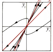 x x, x x ) φ = + +, στις τροχιές της γραμμικής δυναμικής που ορίζεται στο ευκλείδειο επίπεδο ως εξής: = x