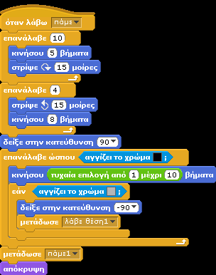 πέσει ο συμπαίκτης τους Β) όταν ακουμπήσουν το γκρι χρώμα πρέπει να αλλάξουν κατεύθυνση και να κινηθούν προς τους βατήρες, ενώ ταυτόχρονα πρέπει να στείλουν το μήνυμα «λάβε θέση Χ» στους συμπαίκτες