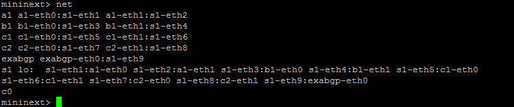 Για την έναρξη της τοπολογίας από το αρχείο sdx_mininext.py εκτελούμε την εντολή : sudo./sdx_mininext.