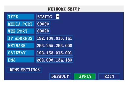 AUTO RESET ON = permite pornirea automata a DVRului la ora stabilita.