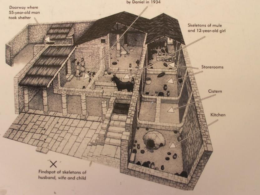 Εικόνα 3.9. Σκαρίφημα του αρχαιολογικού χώρου όπου βρέθηκαν τα ευρήματα σεισμικής καταστροφής (Αρχαιολογικό Μουσείο Κούριου).
