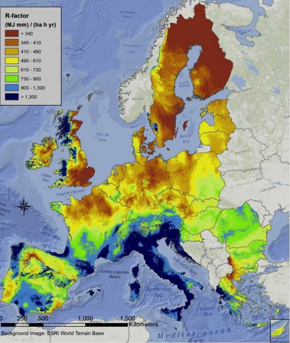 Αξιόλογη προσπάθεια για την εκτίμηση του συντελεστή διαβρωτικότητας της βροχόπτωσης σε ευρωπαϊκό επίπεδο έγινε σε σχετική έρευνα (Panagos et al, 2015).