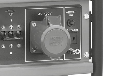V. Vypnutie elektrocentrály - odstavenie z prevádzky 1. Odpojte všetky spotrebiče od výstupov elektrocentrály. 2. Ističe napäťových okruhov prepnite do polohy 0. 3.
