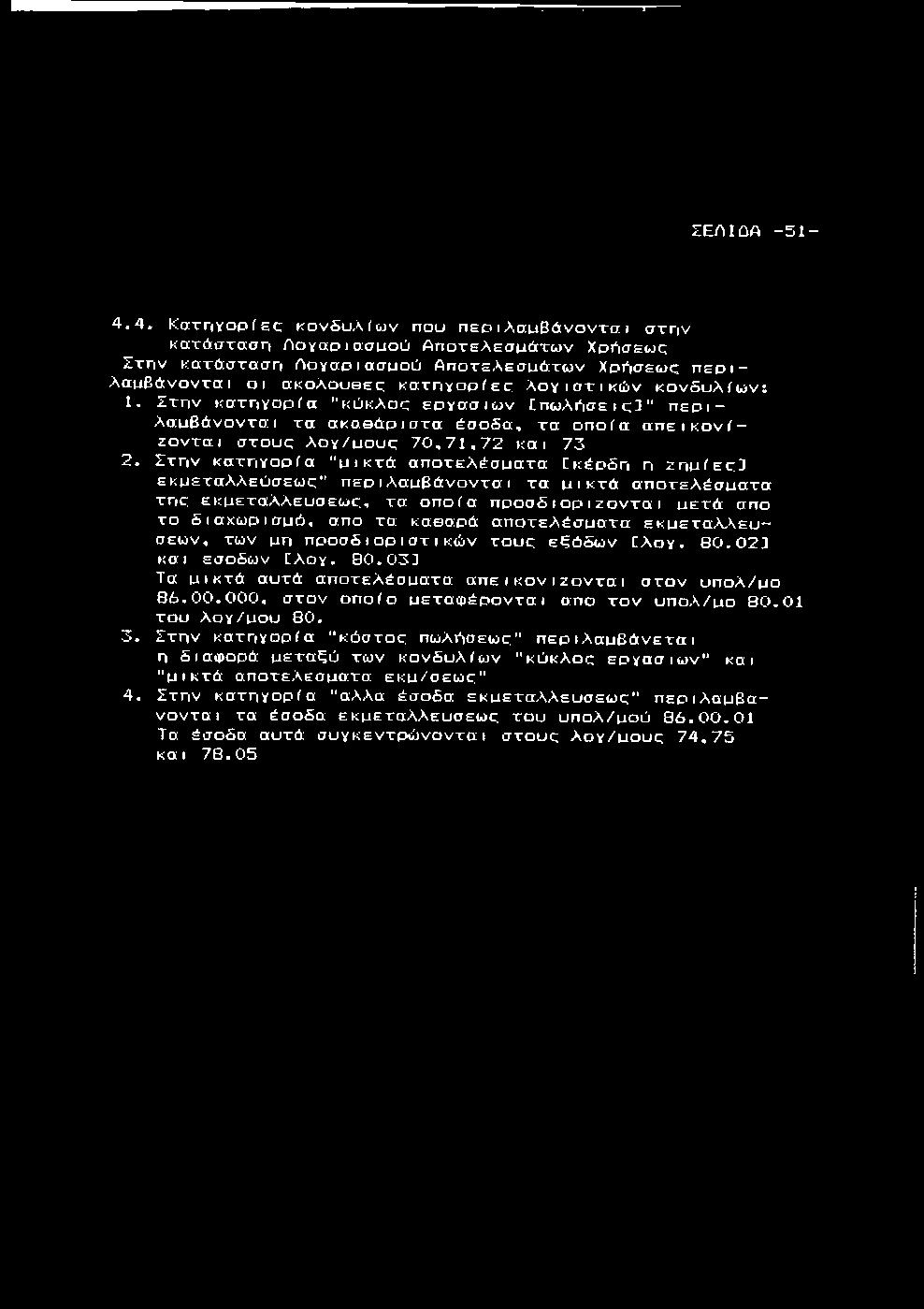 ω ν Χ ρ Λ σ ε ω ρ π ε ρ ι λ α μ β ά ν ο ν τ α ι οι α κ ο λ ο υ θ ε ο κατηγορίει:: λ ο γ ι σ τ ι κ ώ ν κ ο ν δ υ λ ί ω ν : 1.