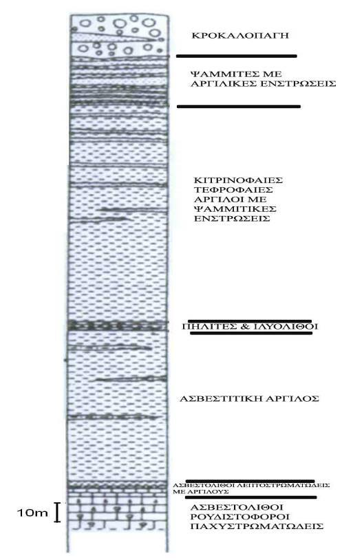 λεπτο- έως μεσωστρωματώδεις, ηλικίας Ανώτερου Καμπανίου - Μαιστριχτίου, πάχους 150-200 μ.