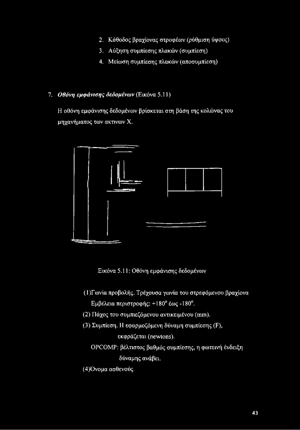 11) Η οθόνη εμφάνισης δεδομένων βρίσκεται στη βάση της κολώνας του μηχανήματος των ακτινών X.