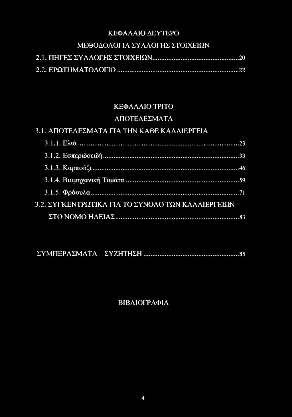 ..33 3.1.3. Καρπούζι...46 3.1.4. Βιομηχανική Τομάτα... 59 3.1.5. Φράουλα... 71 3.2.