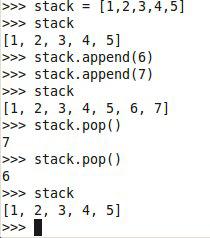 Python - Lists as stacks list.