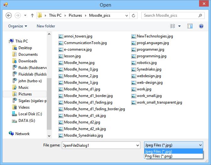 Χρήση Φίλτρων Στα αντικείμενα παράθυρα διαλόγου OpenFileDialog και SaveFileDialog μπορούμε να προσδιορίσουμε τι είδους αρχεία μας