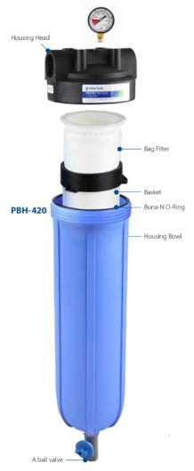 ΣΥΣΚΕΥΕΣ ΣΑΚΩΝ PENTAIR (BAG VESSELS) Το σακόφιλτρο Pentair είναι μια συσκευή τύπου Big Blue όπου μπορεί να δεχτεί φυσίγγια σάκου.