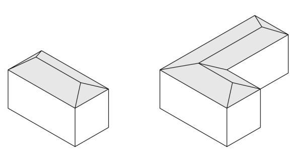εικ 9. Στα σχήματα 1 και 2 παρουσιάζονται οι ενδεικνυόμενοι τρόποι κάλυψης των κτιριακών όγκων.