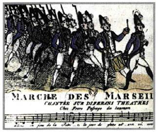 Γάλλοι πατριώτες τραγουδούν τη Μασσαλιώτιδα.