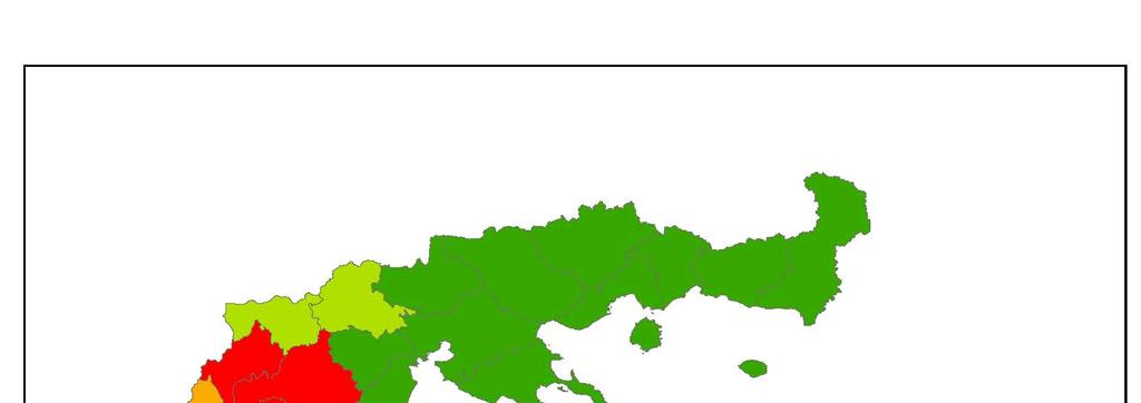 Δ/νση Μελετών & Εφαρμογών Σχήμα 37. Γεωγραφική κατανομή των για ζημιές από Αρκούδα. (ποσά σε.