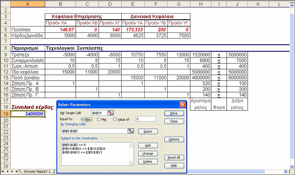 Επίλυση με το Excel Εισαγωγή