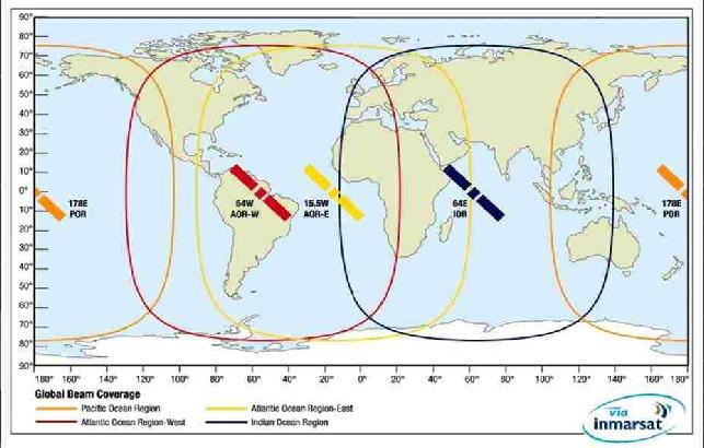 σύνορα µεταξύ των κρατών. Επίσης οι NAVAREAS καλύπτονται από τους 4 λειτουργικούς δορυφόρους του INMARSAT για την εκποµπή των µηνυµάτων MSI.