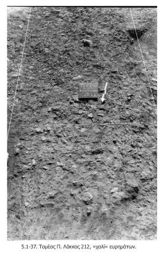 Εικ. 3 Φωτογραφία του τοµέα Π και του λάκκου 212. «Χαλί ευρηµάτων» (Παππά, 2008, Τόµος ΙΙ, σελ. 285)