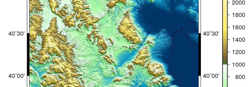 1 ηµιουργία µοντέλων SRTM και ASTER χαµηλότερης ανάλυσης Τα δύο ψηφιακά µοντέλα εδάφους SRTM διακριτικής ικανότητας 3'' (περίπου 90 µέτρα) και ASTER διακριτικής ικανότητας 1'' (περίπου 30 µέτρα)