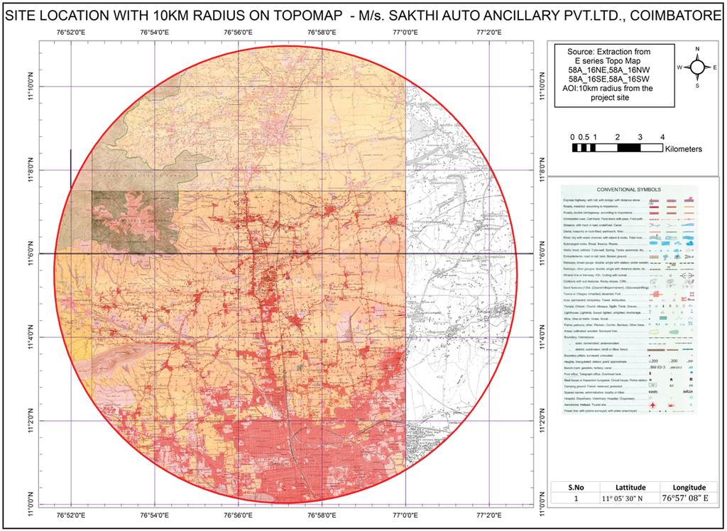 42 FIGURE 7 : TOPO MAP COVERING 10 KM RADIUS AROUND