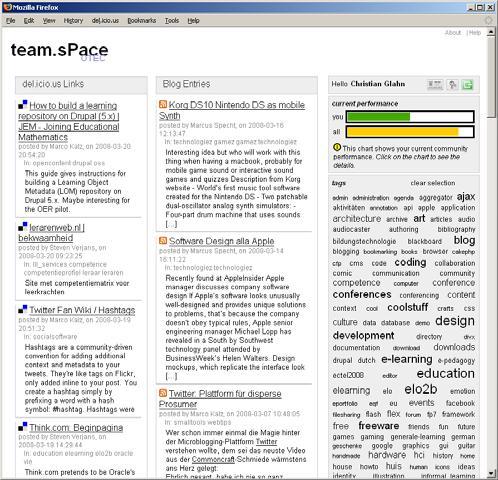 3.13. Σύστημα team.space Το team.space (εικόνα 117) είναι ένα ενημερωτικό portal για online κοινότητες για εξάσκηση το οποίο συνδέεται με ένα μεγαλύτερο δίκτυο εκμάθησης. Κάθε κοινότητα του team.