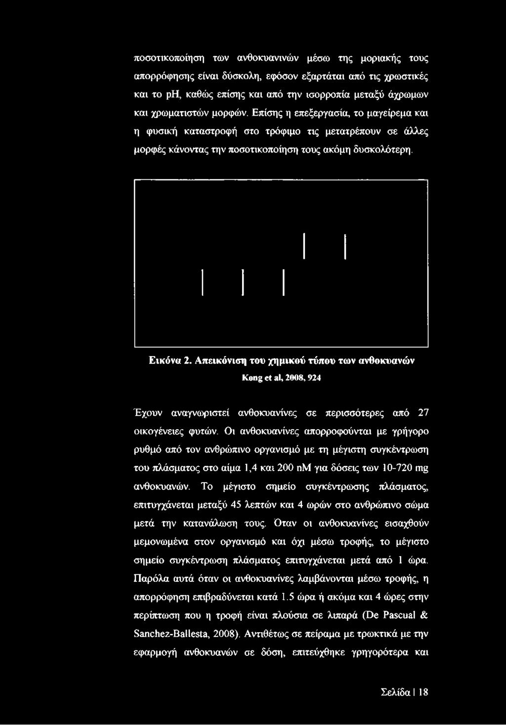 Απεικόνιση του χημικού τύπου των ανθοκυανών Kong et al, 2008, 924 Έχουν αναγνωριστεί ανθοκυανίνες σε περισσότερες από 27 οικογένειες φυτών.