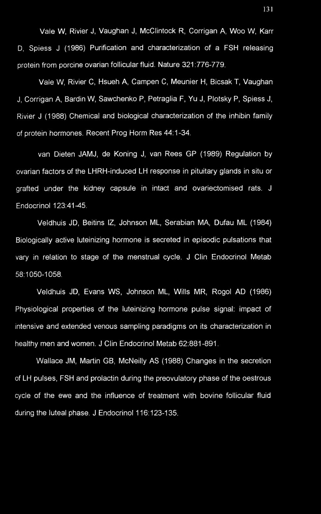 Vale W, Rivier C, Hsueh A, Campen C, Meunier H, Bicsak T, Vaughan J, Corrigan A, Bardin W, Sawchenko P, Petraglia F, Yu J, Plotsky P, Spiess J, Rivier J (1988) Chemical and biological