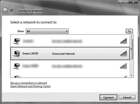 Εμφανίζεται παράθυρο με τίτλο Connect to a network («Σύνδεση σε ένα δίκτυο»).