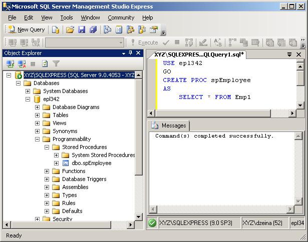 Β) Stored Procedures σε TSQL Stored Procedures (Sprocs), είναι εντολές (T)SQL οι οποίες αποθηκεύονταιστη βάση δεδοµένων και οι οποίες µπορούν να πάρουν ορίσµατα