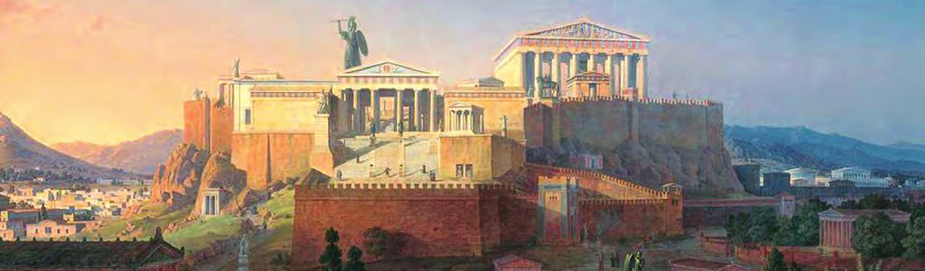9 Akropolis und Areopag in Athen, eine Rekonstruktion (19. Jh.