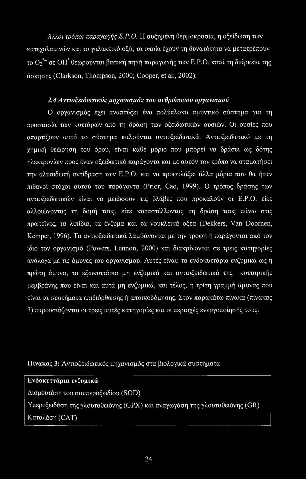 * θεωρούνταν βασική πηγή παραγωγής των Ε.Ρ.Ο. κατά τη διάρκεια της άσκησης (Clarkson, Thompson, 20