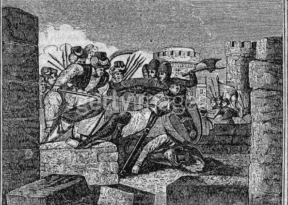 Γκραβούρα με το θάνατο του τελευταίου βυζαντινού