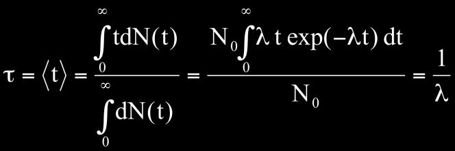 Θεωρητικό Μέρος (Α-7) Δηλαδή ο μέσος χρόνος ζωής τ είναι το αντίστροφο της σταθεράς διάσπασης λ.
