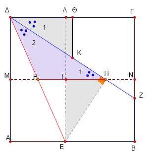 και Α = ( έχουν τις πλευρές τους κάθετες ), άρα είναι ίσα, εποµένως ΖΓ = Ρ