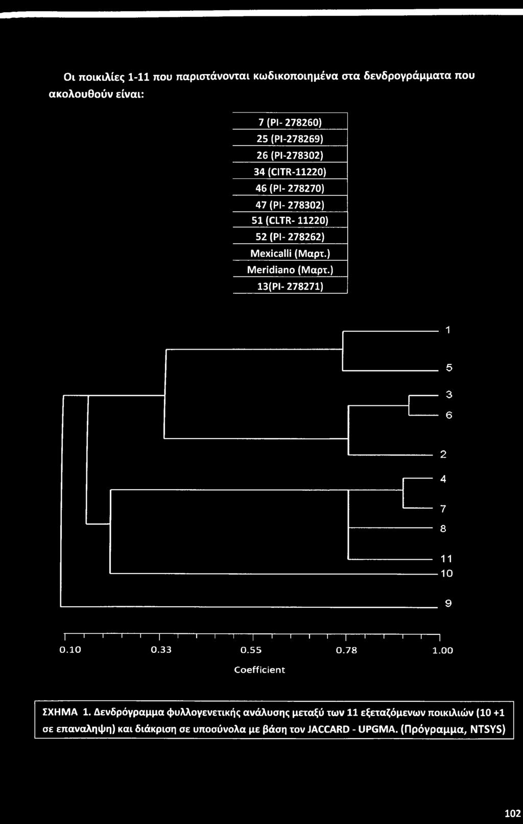 1------- 1--------1------- 1------- 1------- 1------- 1 0.10 0.33 0.55 0.78 1.00 Coefficient ΣΧΗΜΑ 1.