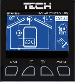 II. Εφαρμογή Tech Ο ρυθμιστής θερμοκρασίας τύπου ST-402N έχει σχεδιαστεί για τον χειρισμό εγκατάστασης ηλιακών συλλεκτών σε διάφορες παραμέτρους συστήματος.