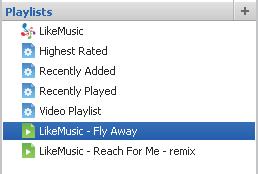» Η λίστα αναπαραγωγής LikeMusic αποθηκεύεται στο Playlists (Λίστες αναπαραγωγής).