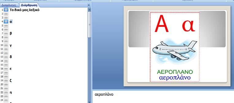 Επειδή η δημιουργία του «δικού μας λεξικού» είναι απαιτητική εργασία, ο/η εκπαιδευτικός της εφαρμογής θα πρέπει αρχικά να παρουσιάσει το αρχείο στην ολομέλεια και να δώσει αναλυτικές οδηγίες τόσο για