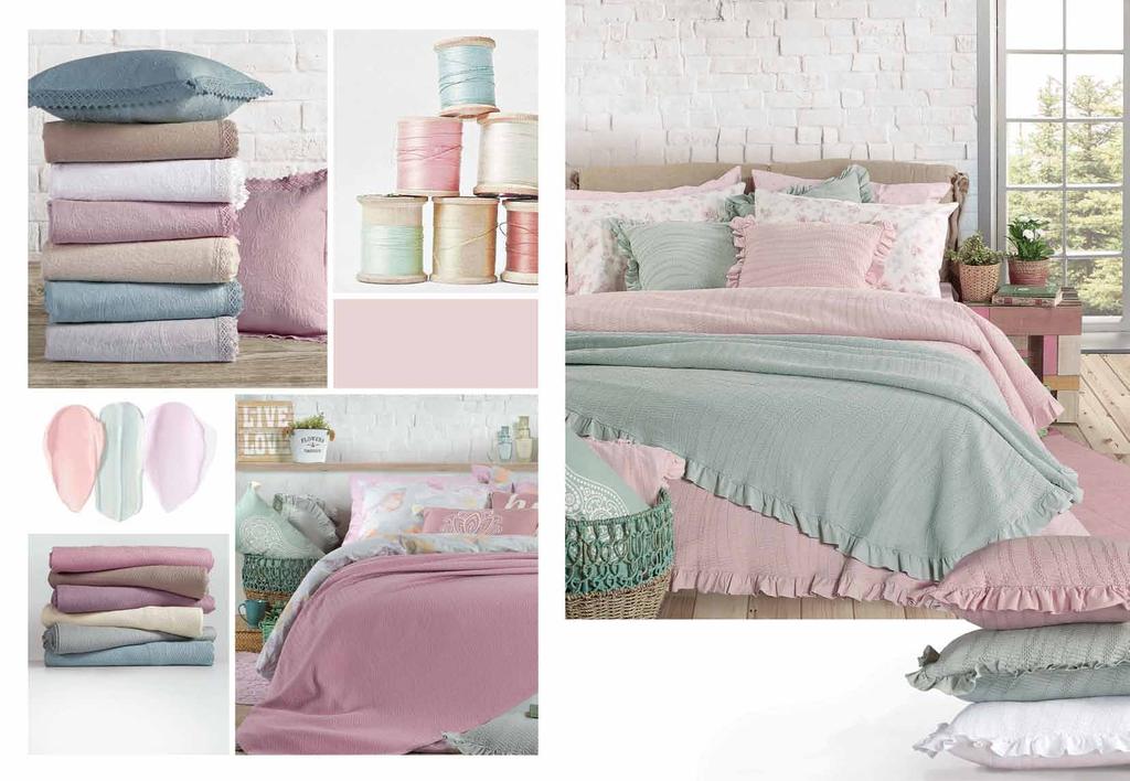 Bedcovers σε υπέροχες παστέλ αποχρώσεις, που θα ζεστάνουν το χώρο σας κι εσάς! Επιλέξτε και τα μαξιλάρια της σειράς για να έχετε το απόλυτο cosy αποτέλεσμα.