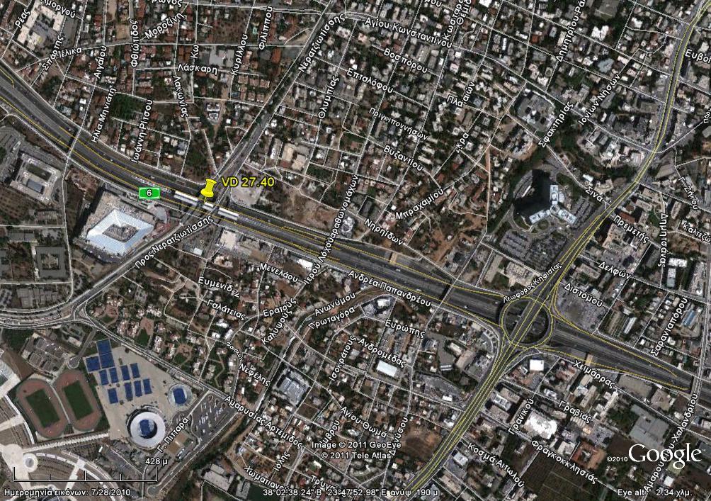 Σημείο μέτρησης 27.4 Λωρίδα μέτρησης Λωρίδα 2 Θέση μέτρησης Χ.Θ 27.