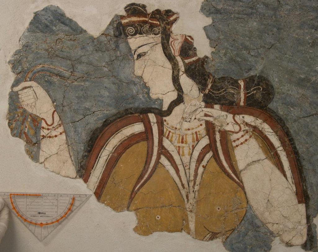 καταγραφής 11 670) και της τοιχογραφίας «Γυμνοί Παίδες» του 16 ου αιώνα π.χ. που εντοπίστηκε και φυλάσσεται στον προϊστορικό οικισμό του Ακρωτηρίου στη Θήρα. Η τοιχογραφία Μυκηναία (βλ. σχήμα 3.