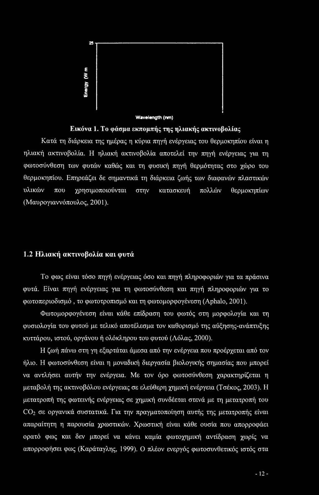 Είναι πηγή ενέργειας για τη φωτοσύνθεση και πηγή πληροφοριών για το φωτοπεριοδισμό, το φωτοτροπισμό και τη φωτομορφογένεση (Aphalo, 2001).
